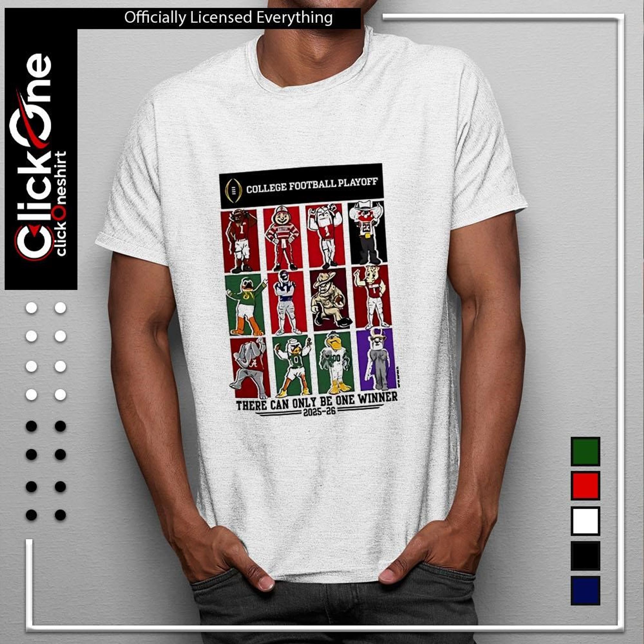 College Football Playoff 12 Team Mascots 2025–2026 Shirt-1