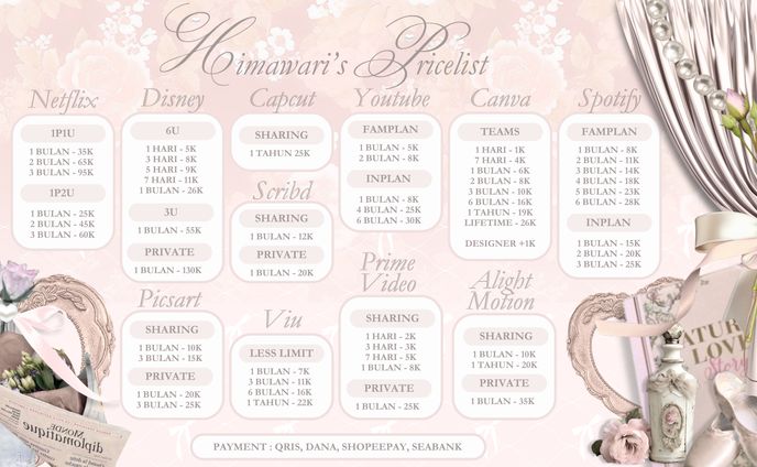 [PL] Himawari's Pricelist