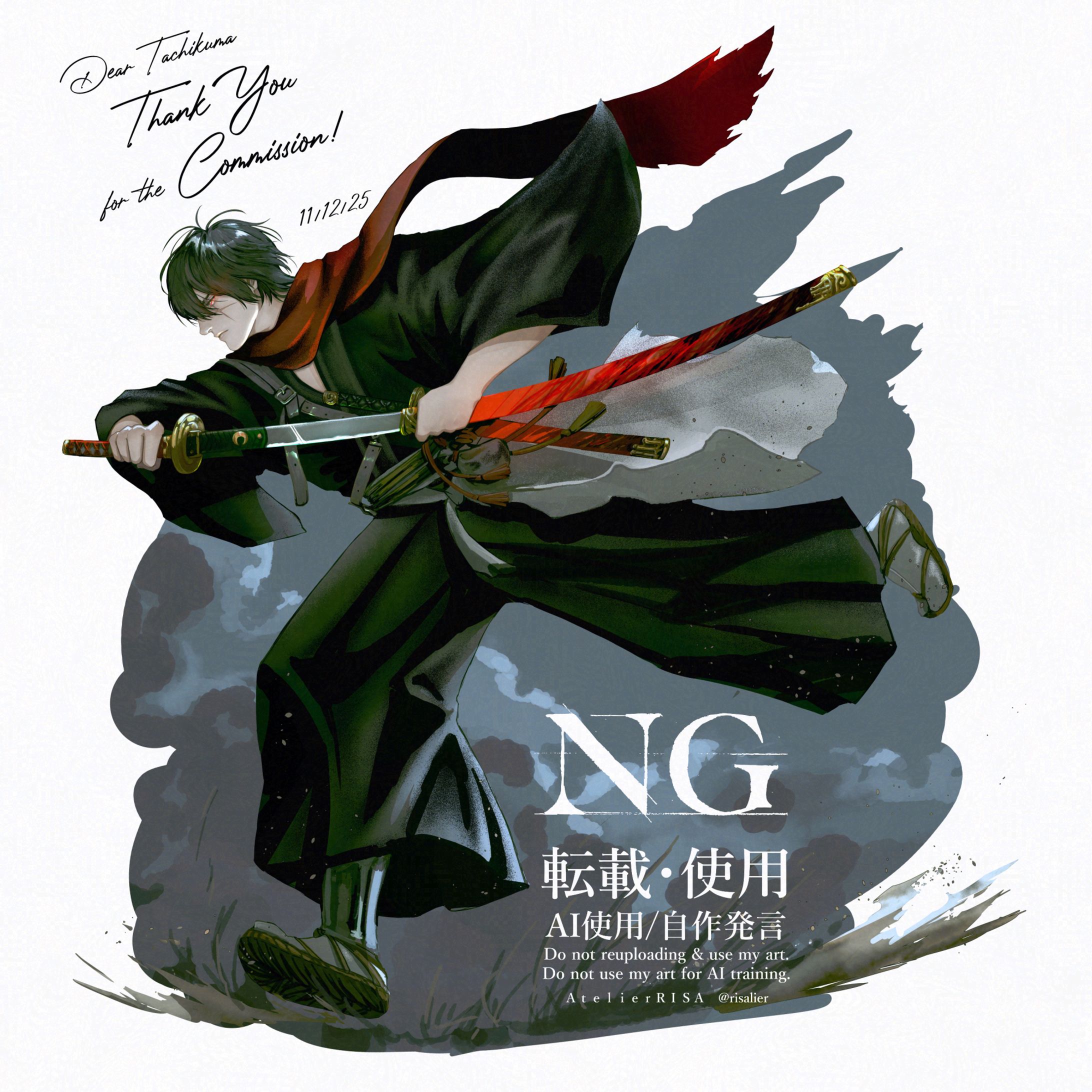  RISA  100K @risalier  tachikuma's Character Illustration With Complex Art Style-1