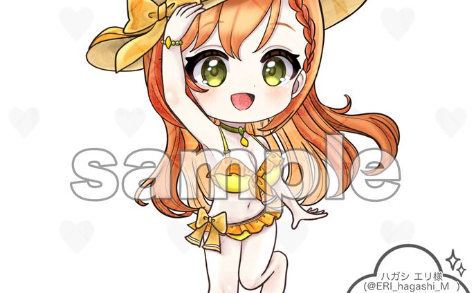 【ご依頼】ハガシエリ様水着ミニキャライラスト