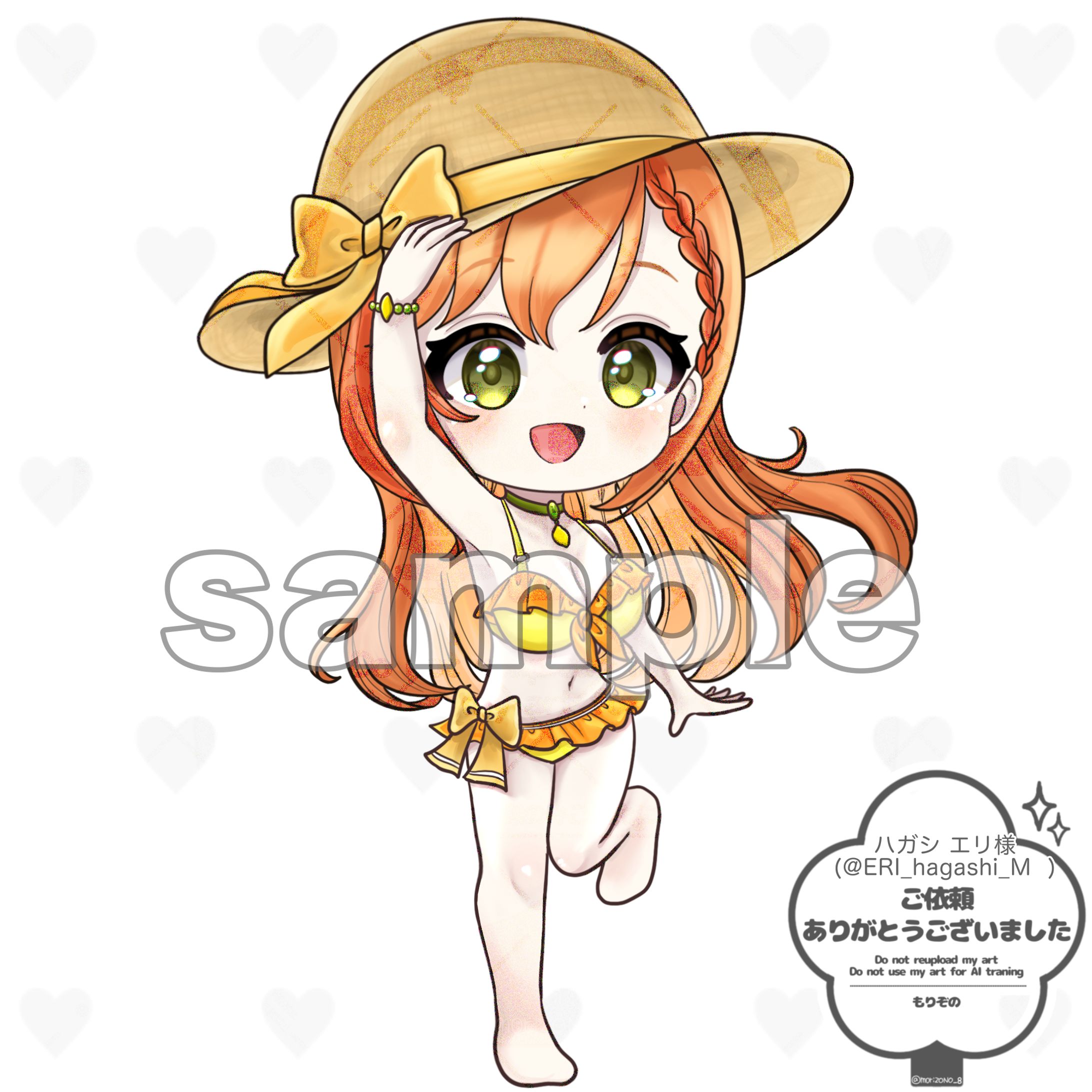 【ご依頼】ハガシエリ様水着ミニキャライラスト-1