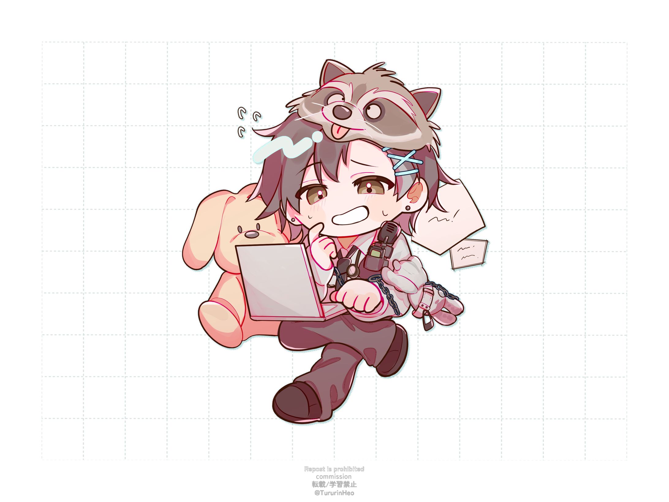 Twitch配信者 しゃけたけ様 ミニキャライラスト-1
