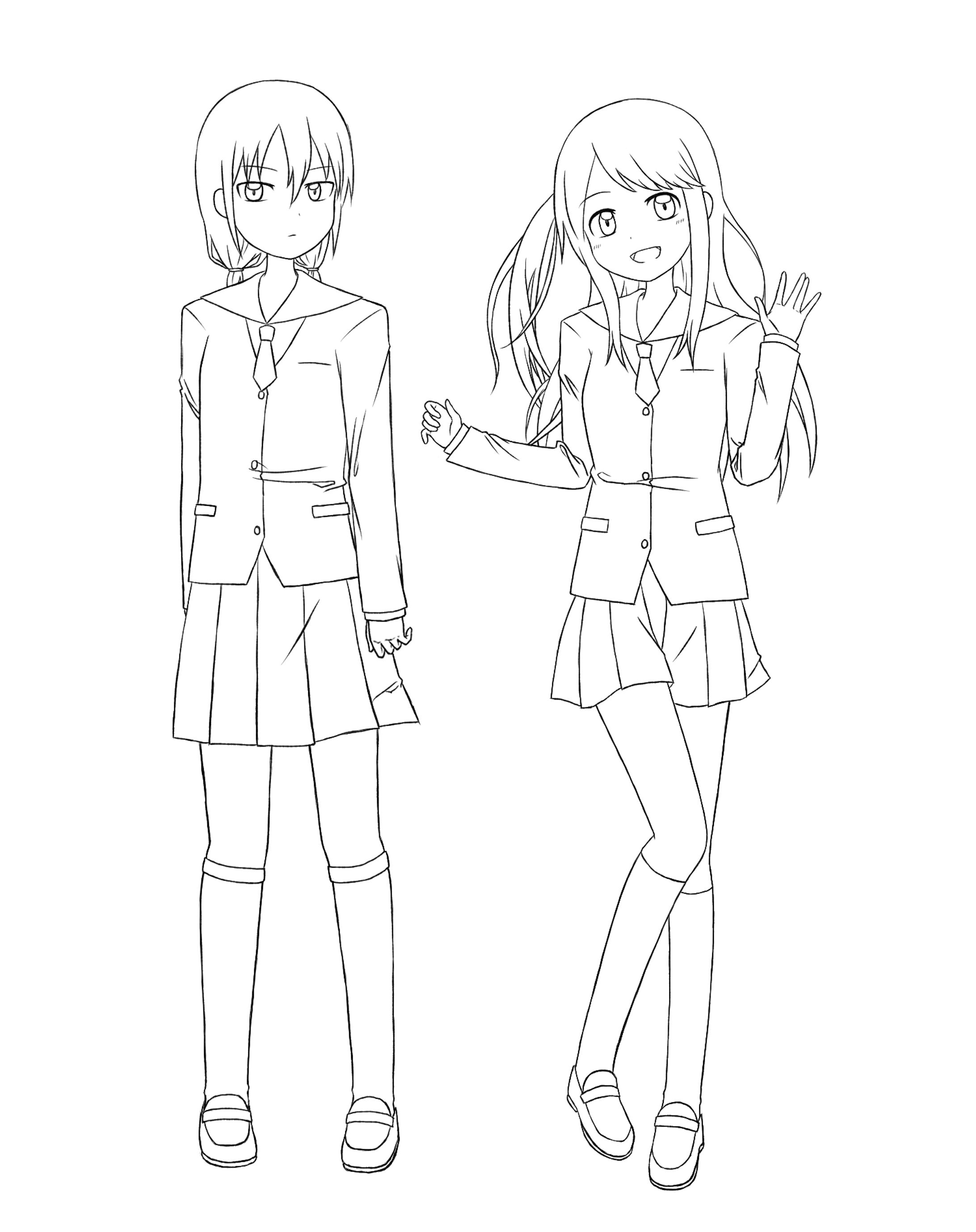 立ち絵、線画-1