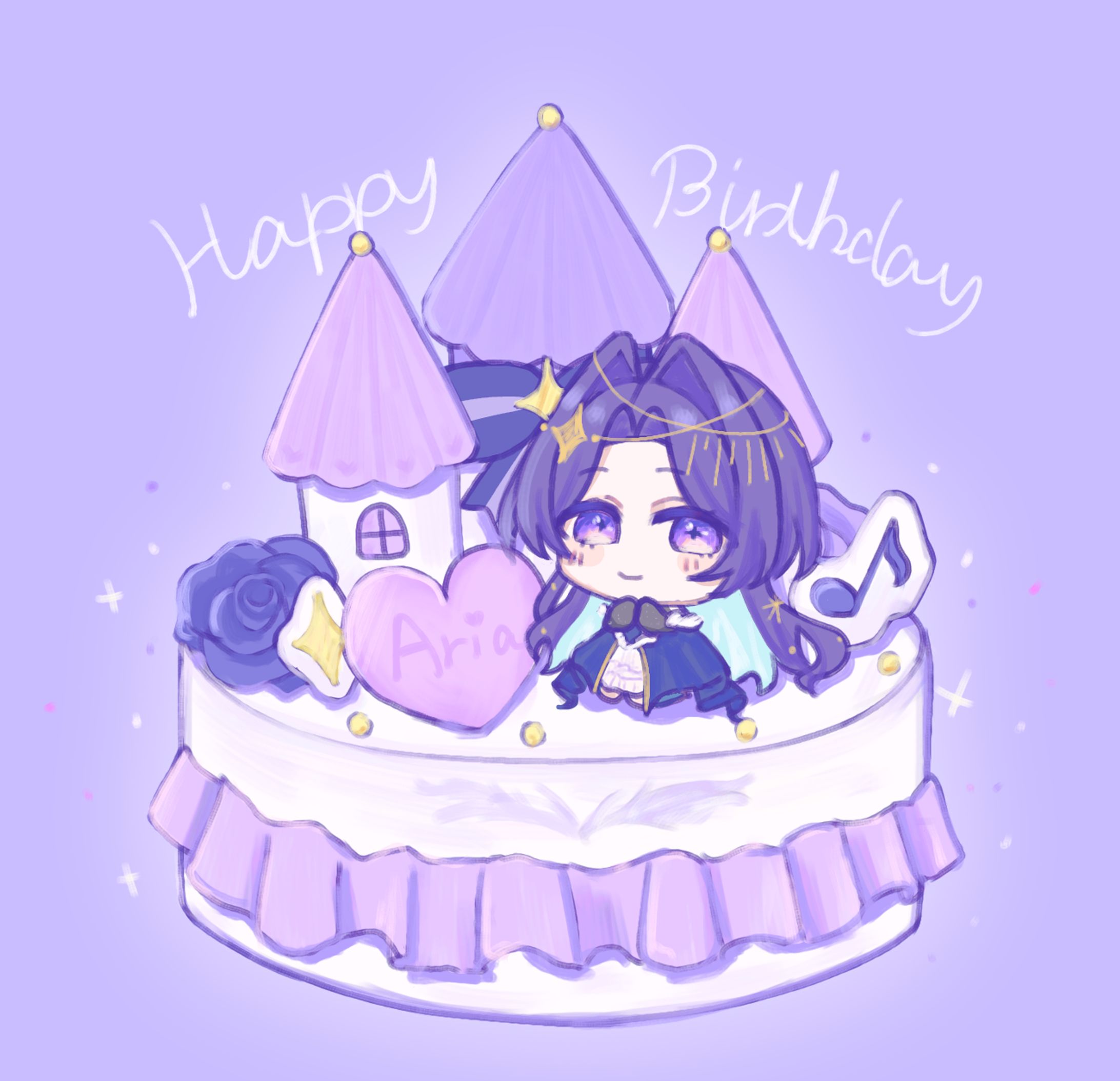 アイドルの少女のデフォルメイラスト-1