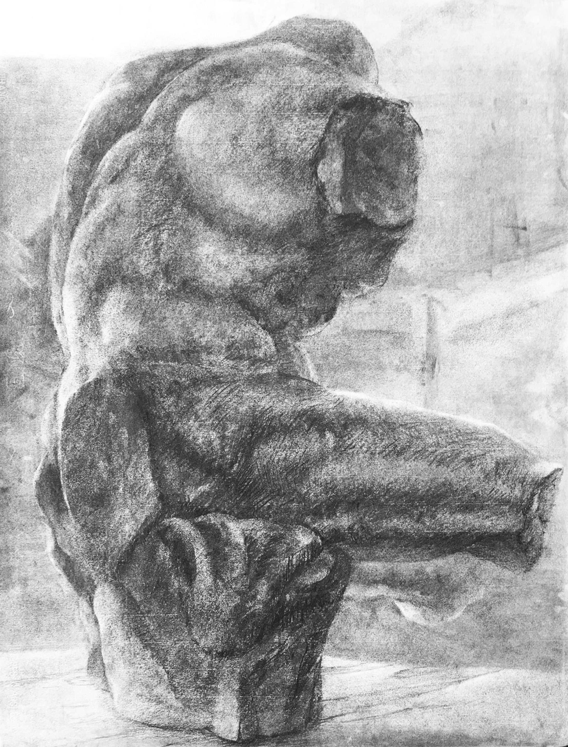 木炭デッサン　石膏-1