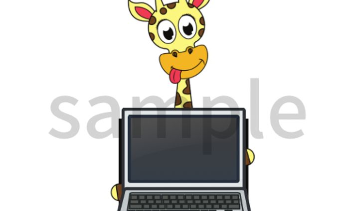 ご依頼アイコン作成　　　　　『ノートPCを持ったキリン』