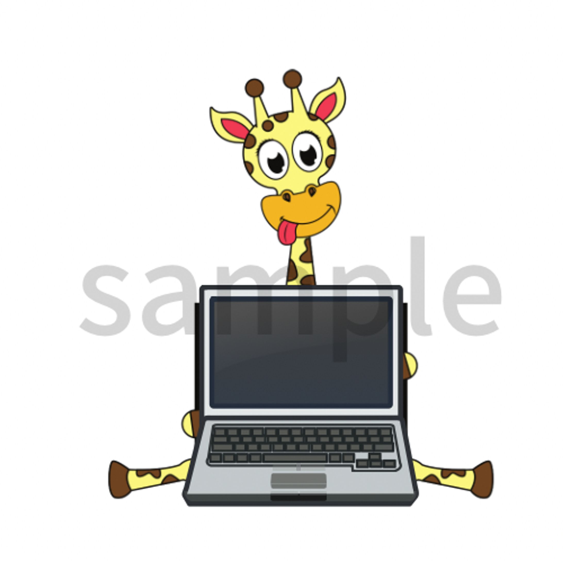 ご依頼アイコン作成　　　　　『ノートPCを持ったキリン』-1