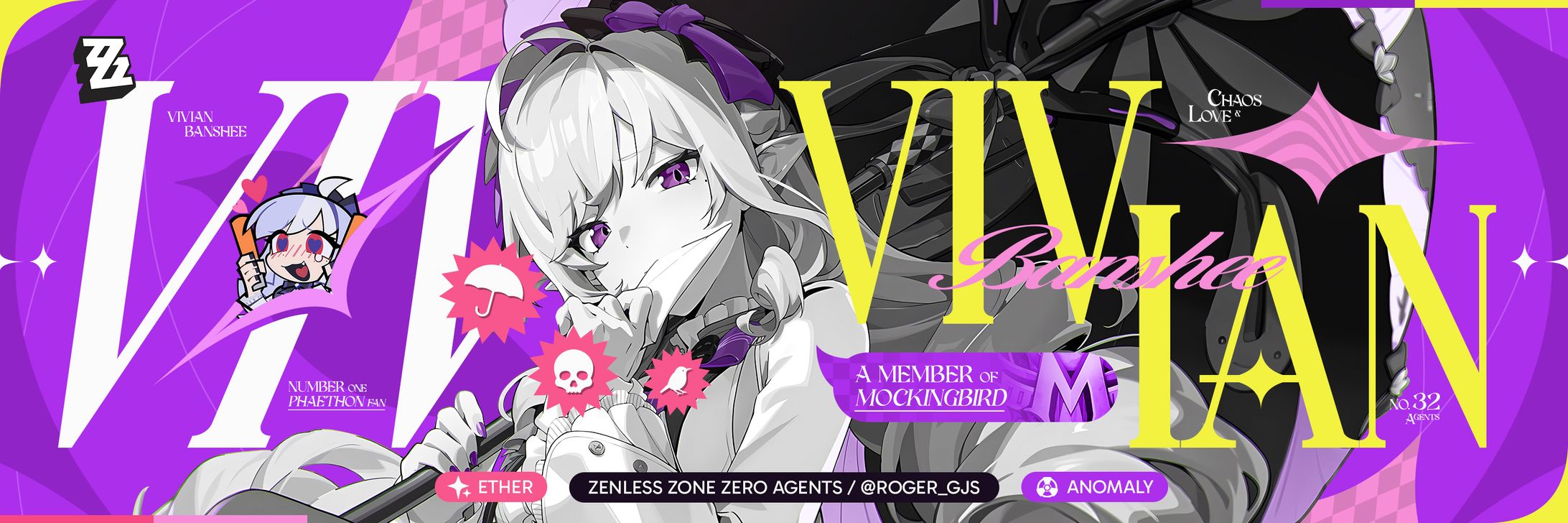 Twitter Banner Design - Vivian From Zenless Zone Zero-1