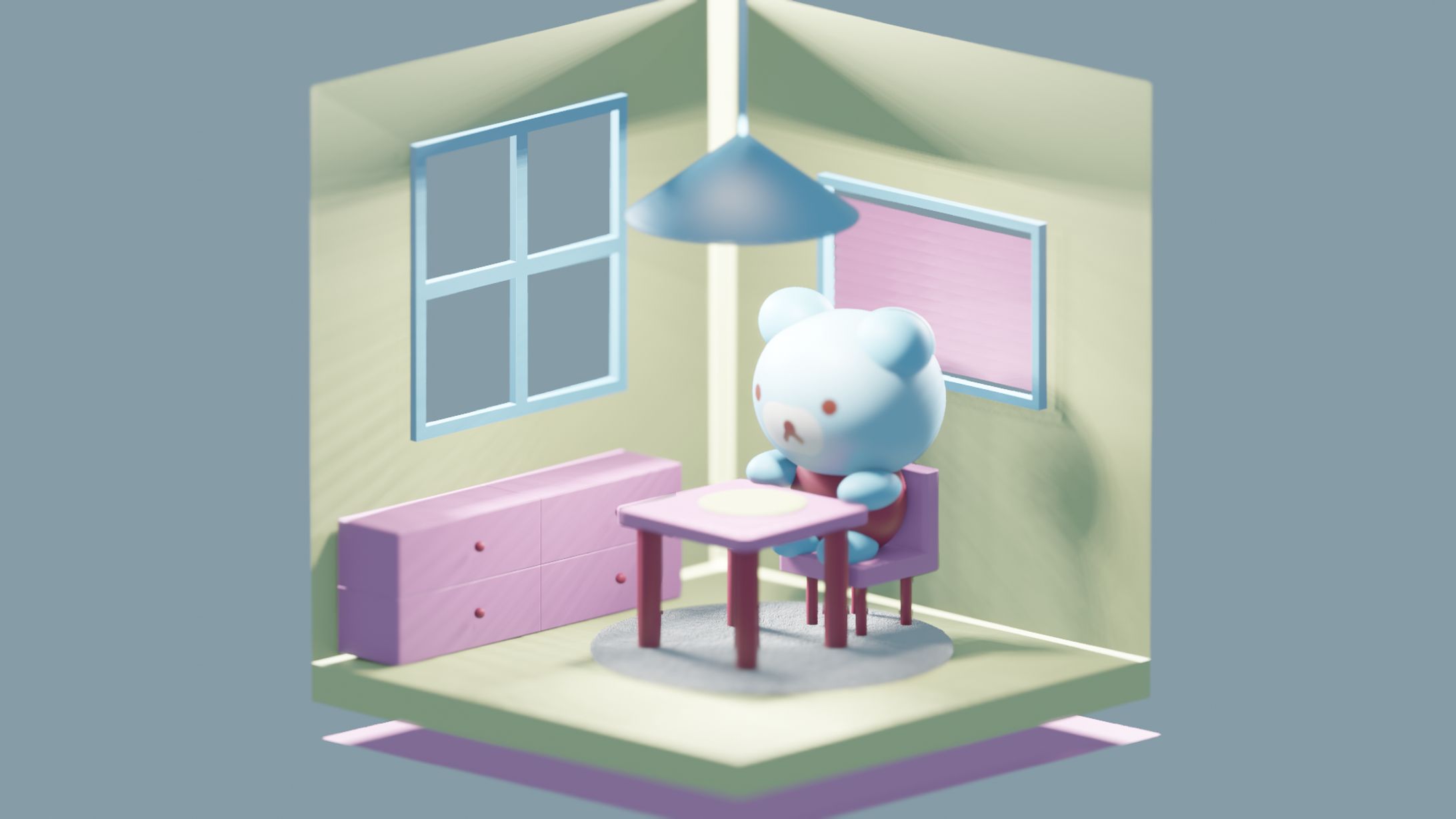 青いクマと部屋-1