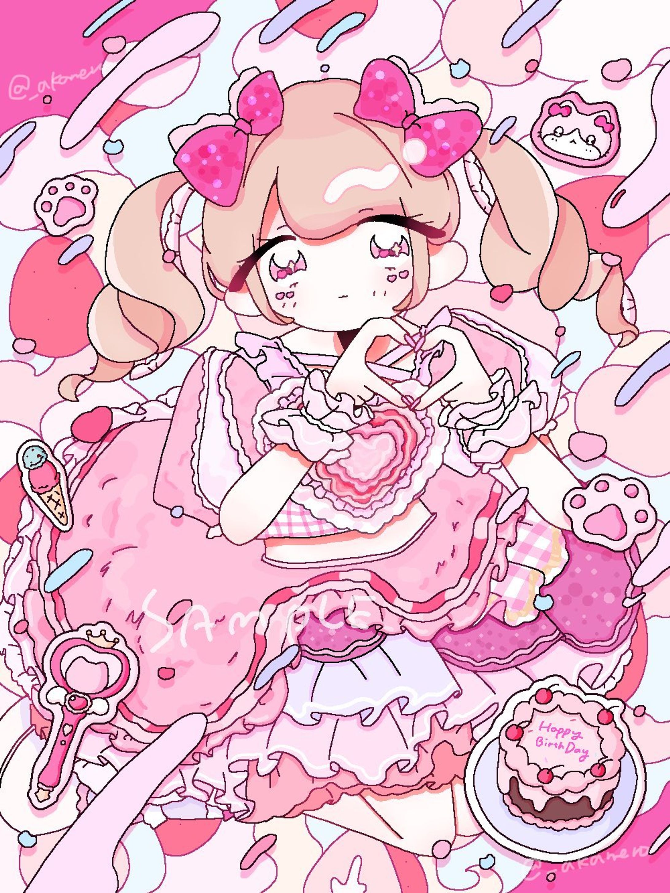 【お仕事】逆転ねこぱんちっ！様　Tシャツイラスト-1