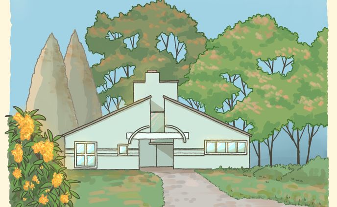 建築イラスト１０月「母の家」