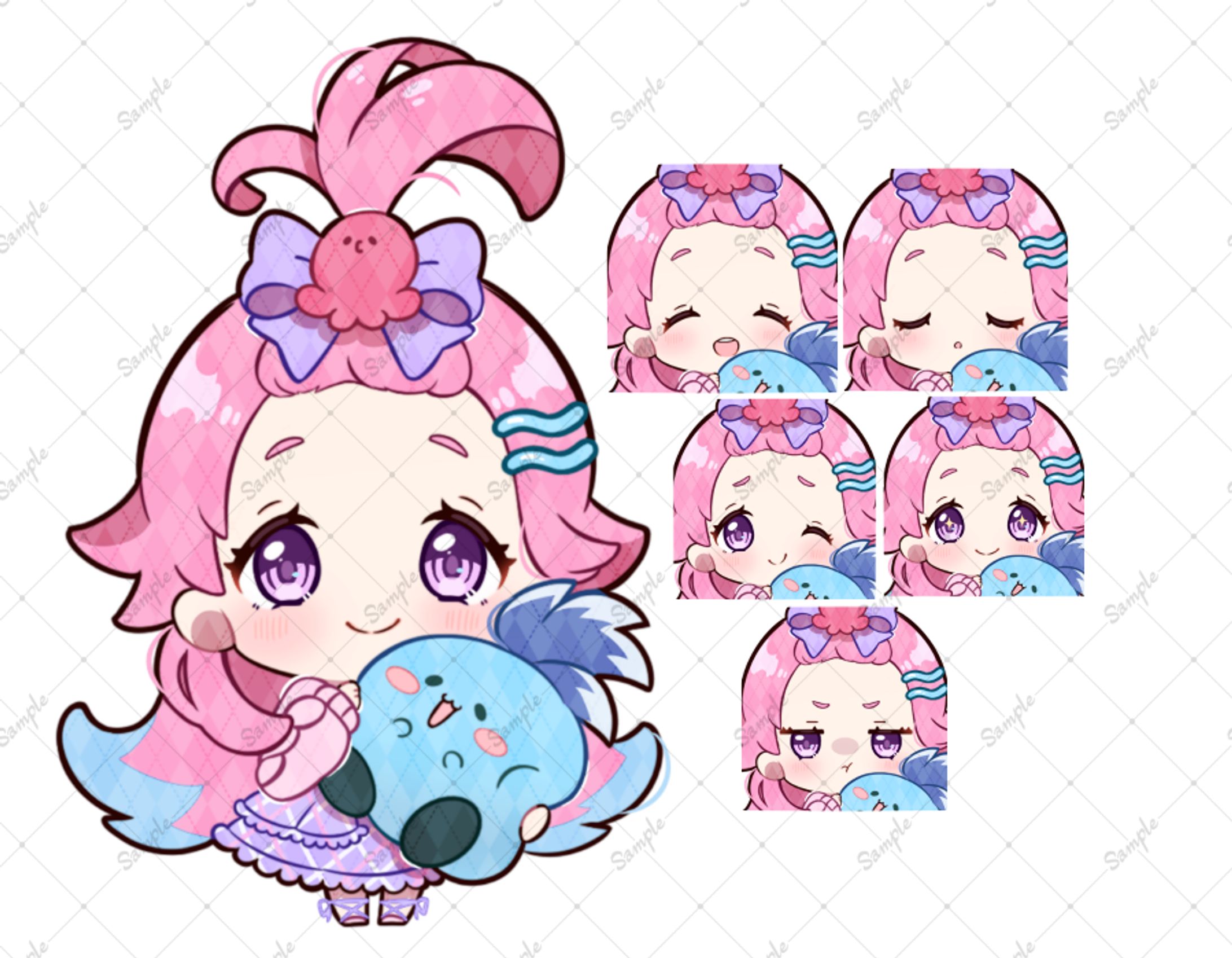 海波たこ様 SDイラスト(表情差分5種)-1