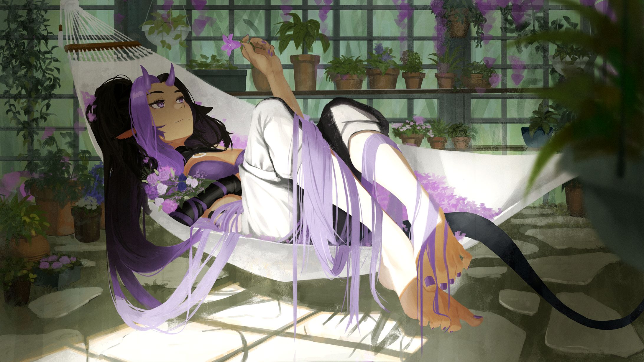 花に囲まれて-1