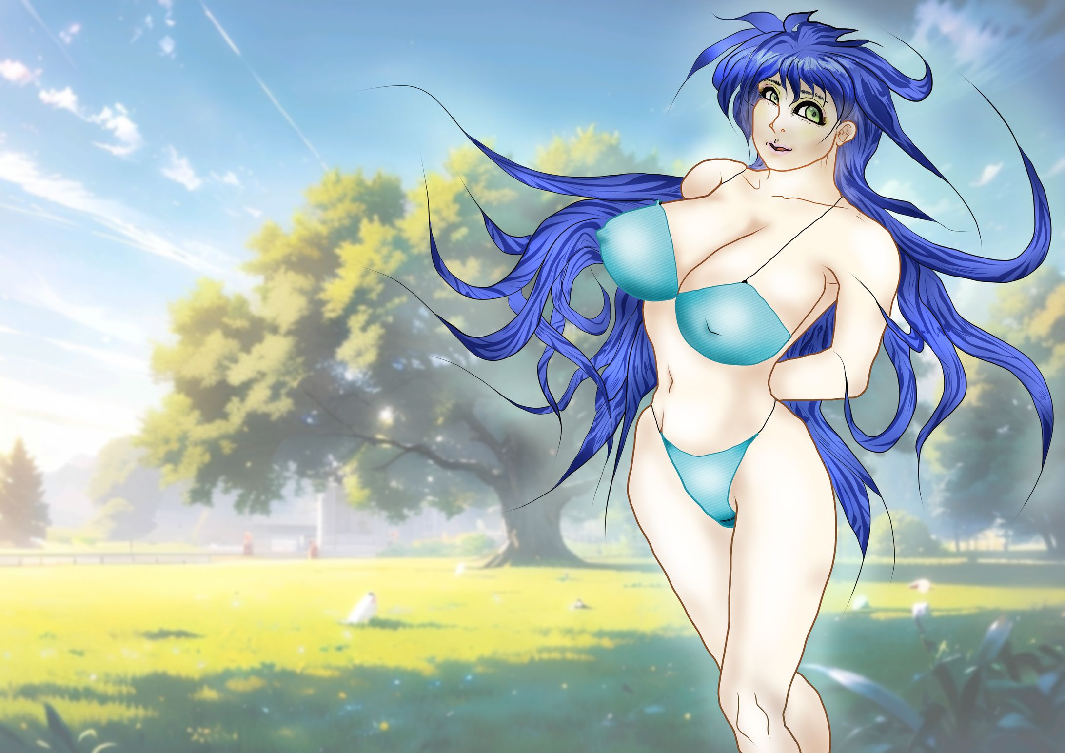 公園レディー オリジナルキャラクターイラスト-1