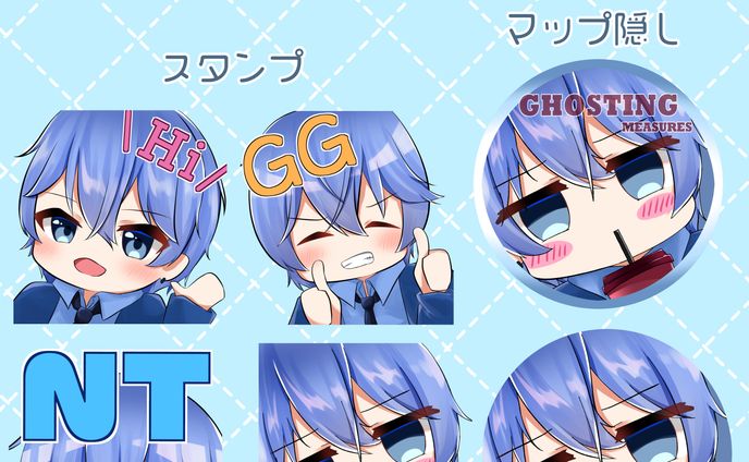 【お仕事】モカチ様　配信活動用イラスト