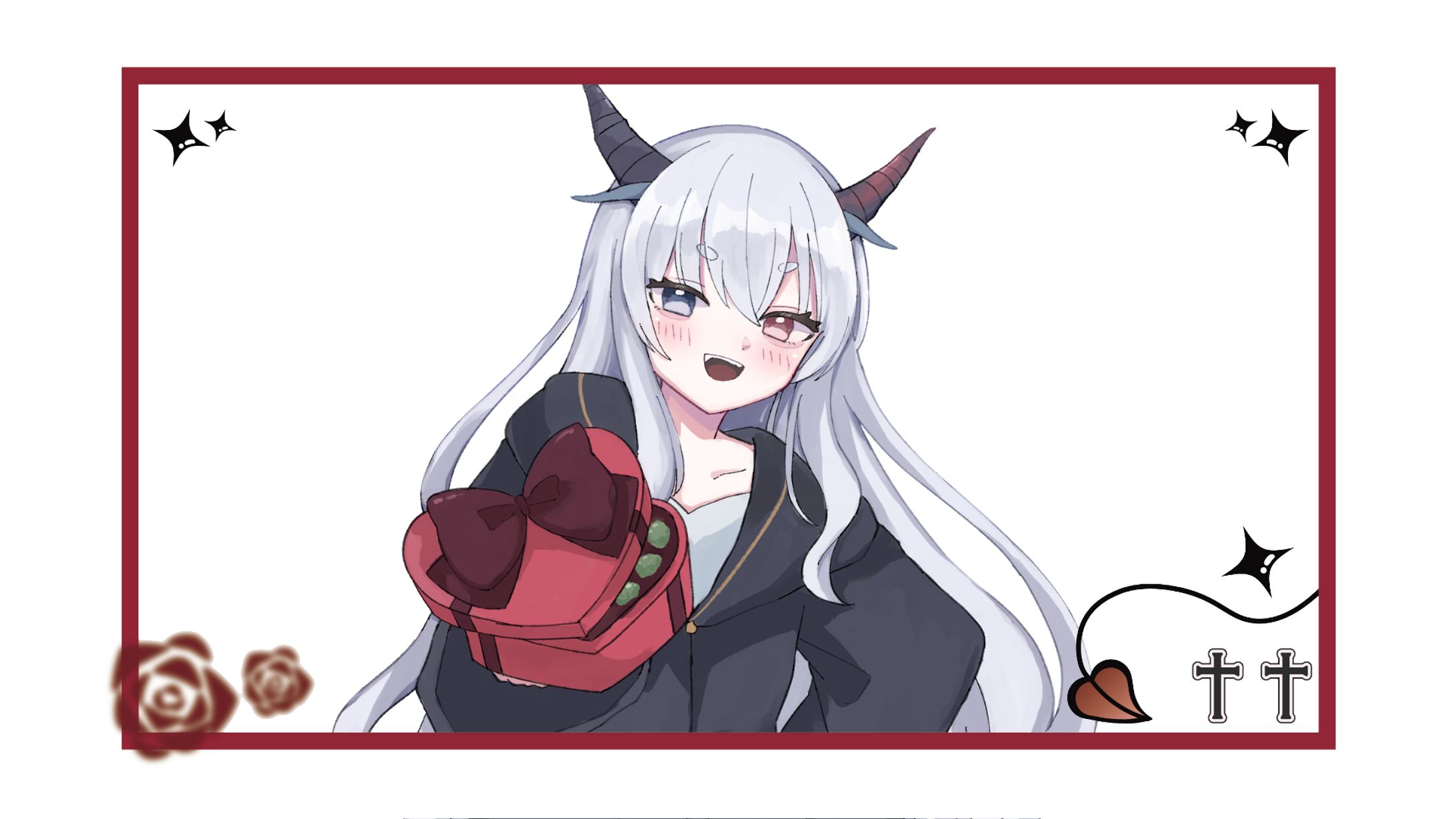 バレンタイン企画　等身イラスト3名-1