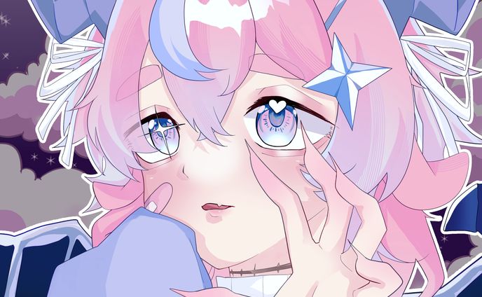 【自主制作】あまも ばく 簡易ビジュアルイラスト