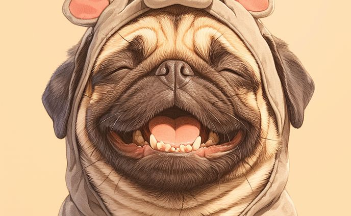 pug & cat