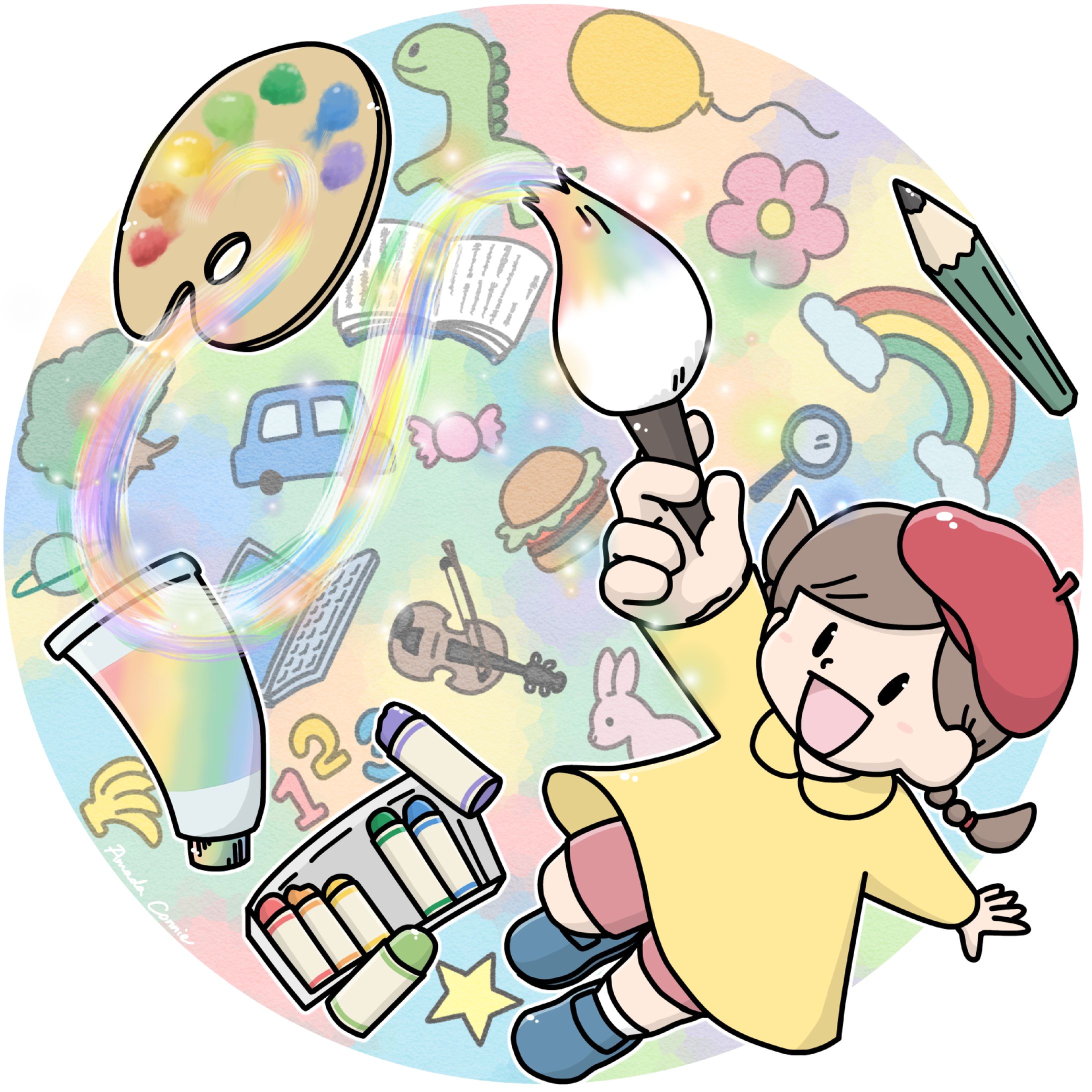 グッズイラスト「絵描き」-1