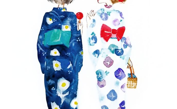 浴衣の後ろ姿