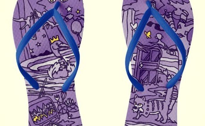 CHEBLO'S 【cinema】Beach　Sandal
#サンダル
#sandal
#紫
#Purple
#ビーチサンダル
#Beachsandal
#cinema
#Illust
#柄
#イラスト
#絵
#Dream
#boy
#animal
#夢
#子ども