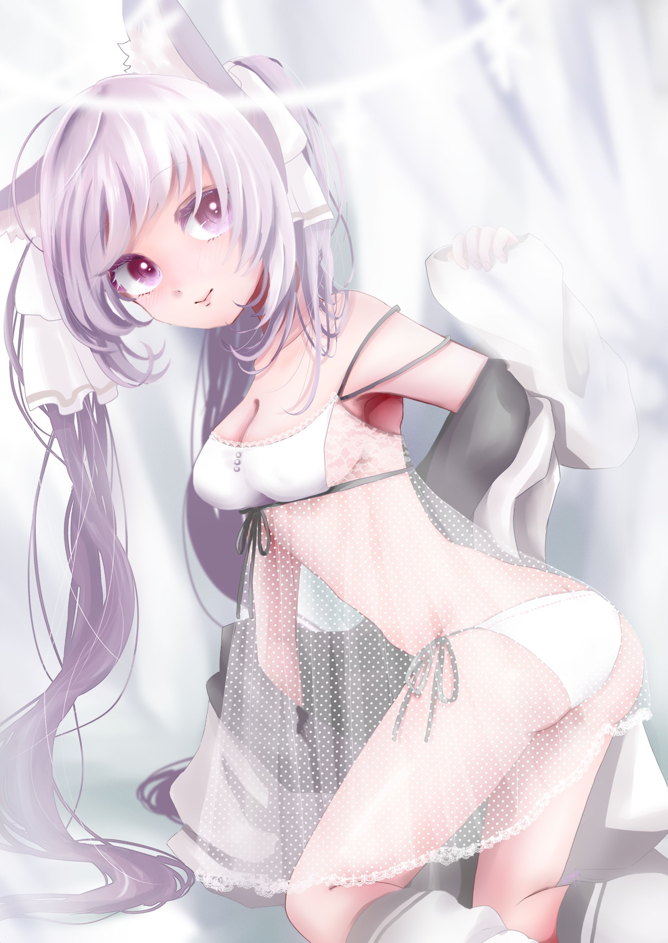 ねこパーカー＆透けランジェリーせいそせっと♡-1