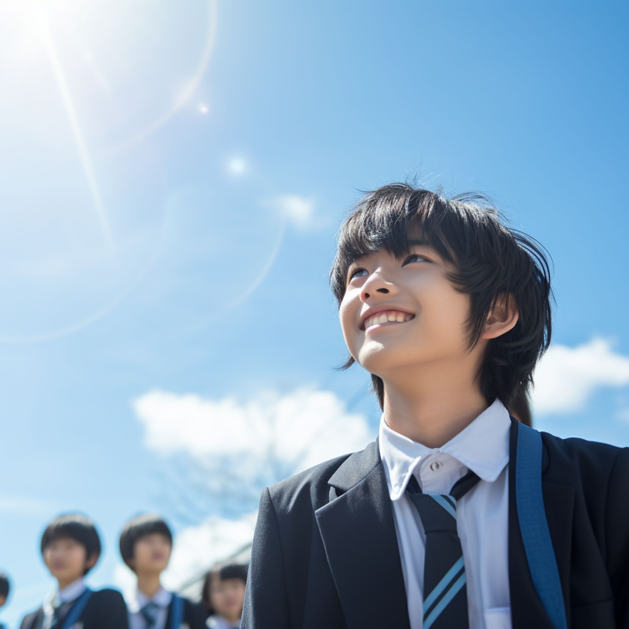 爽やかな中高生画像2（男子中心） AI生成-1