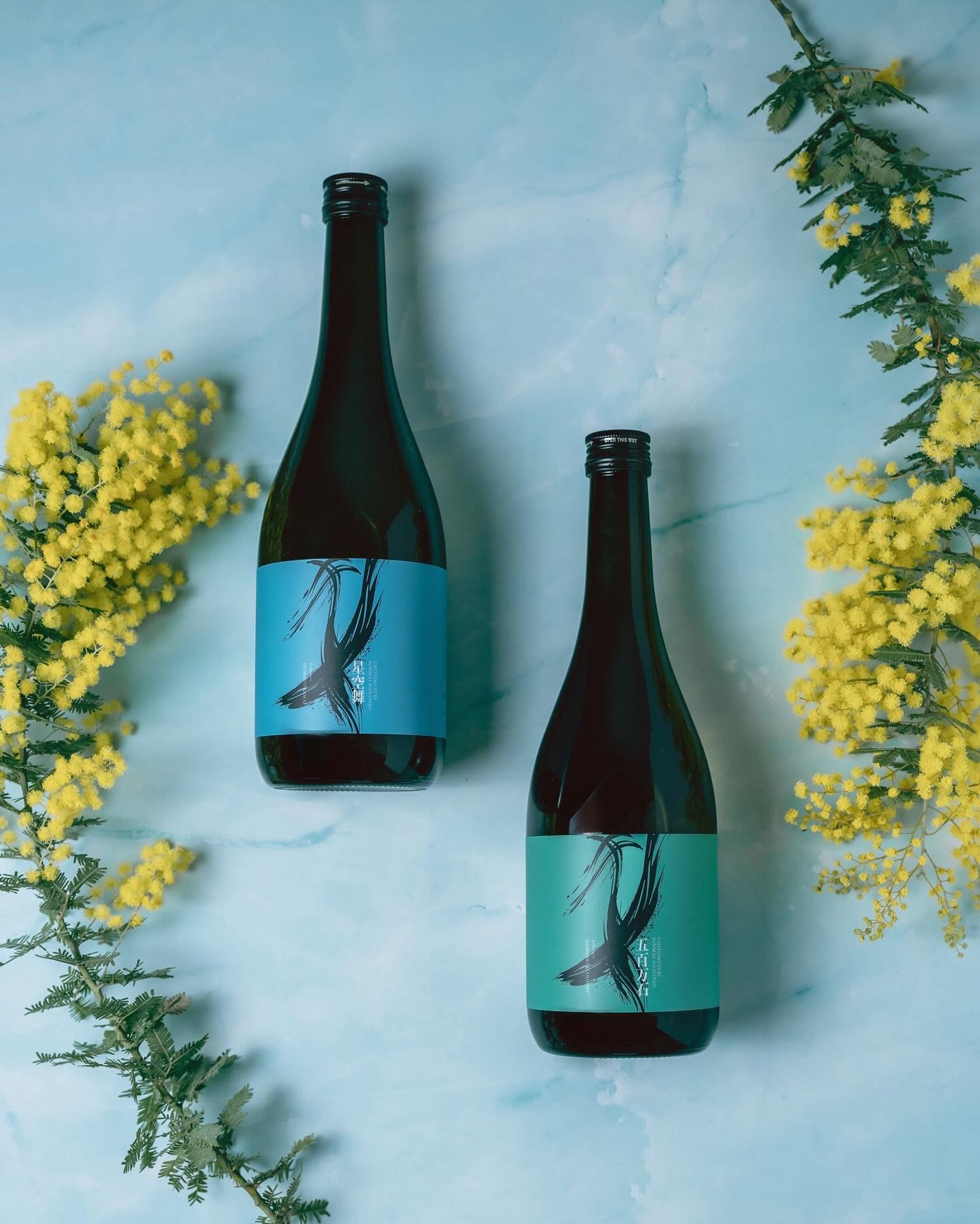 日本酒と春の花-1