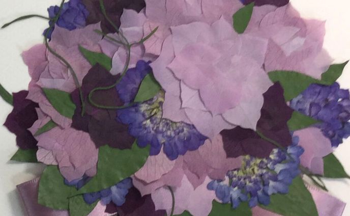 【ぶるーむ】ブーケ花束保存※押し花アート