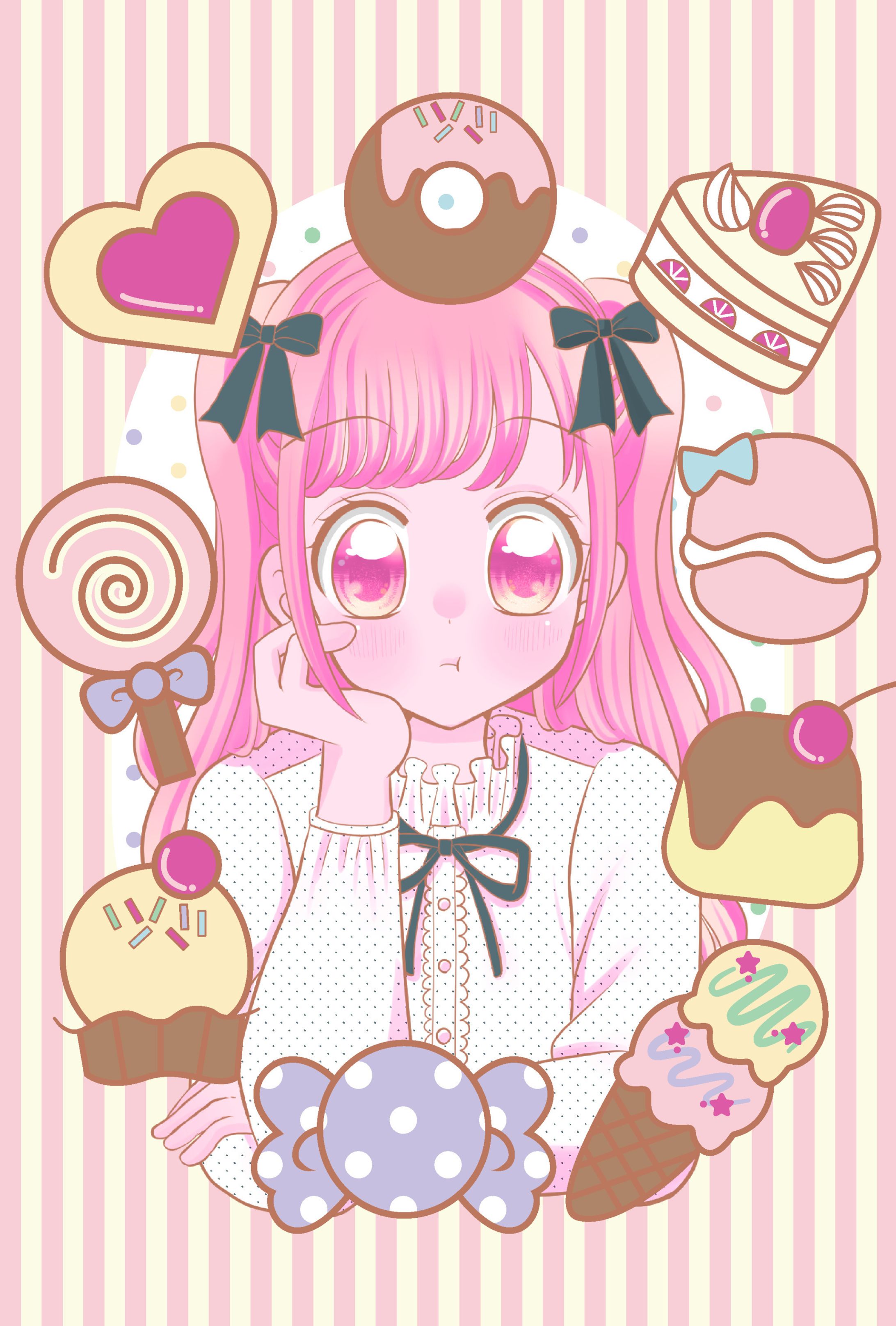 カラフルスイーツのイラスト-1