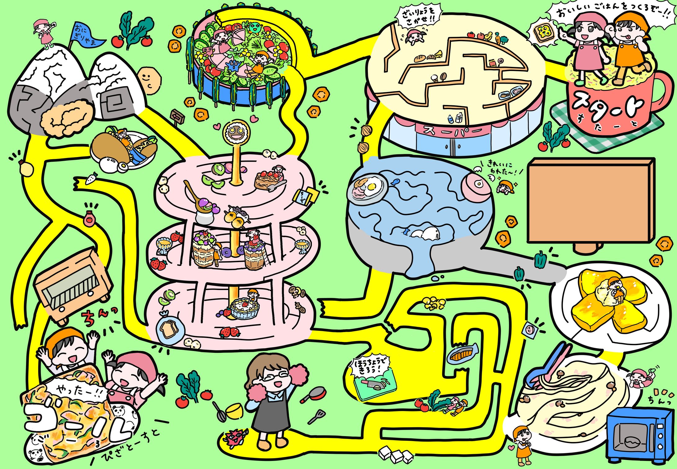 子供向け迷路イラスト２種-1