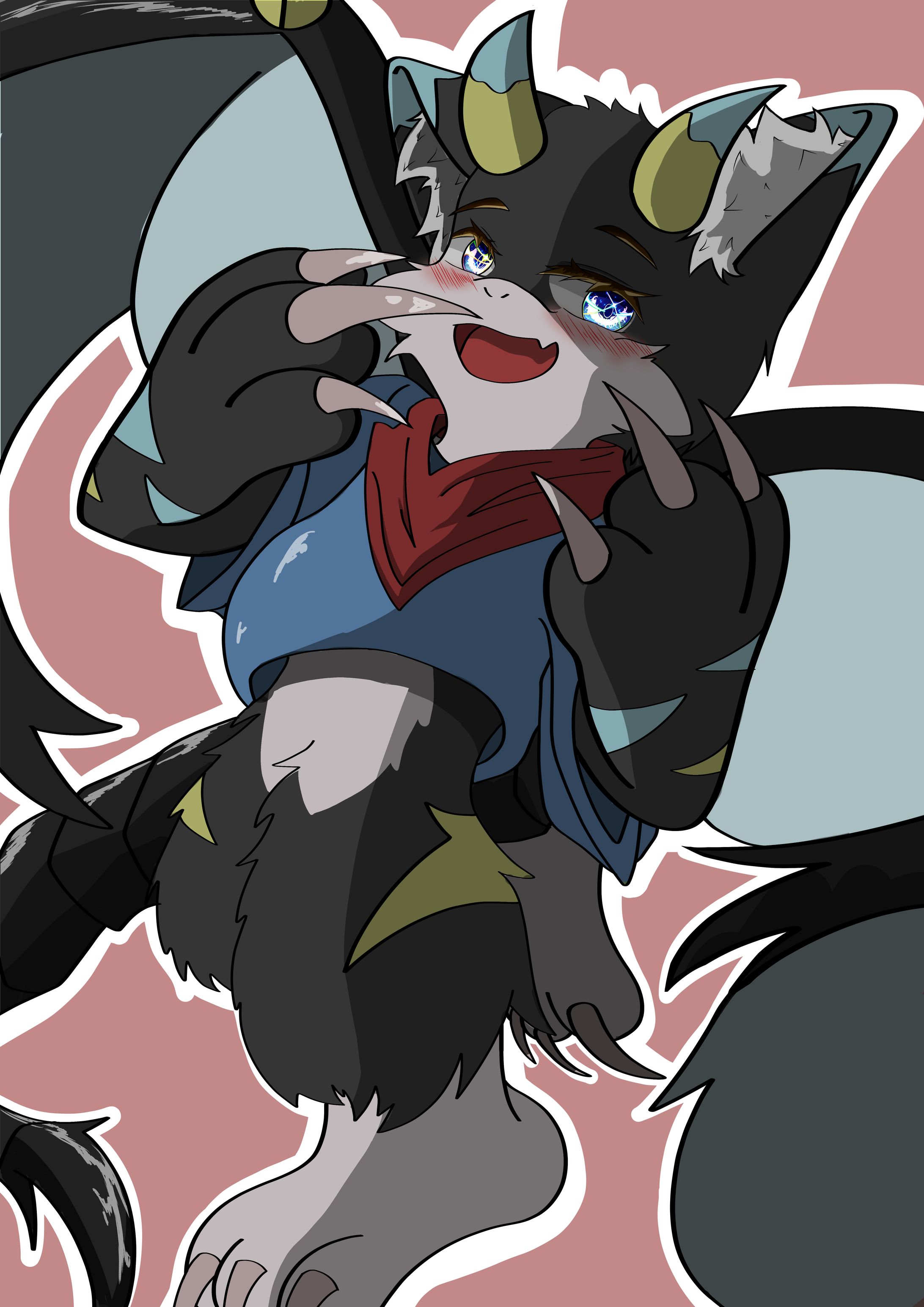 少し笑っているケモノ君-1