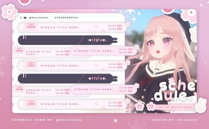 schedule、voiceover