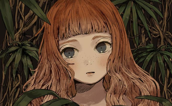 A girl raised by wolves
オオカミに育てられた女の子
