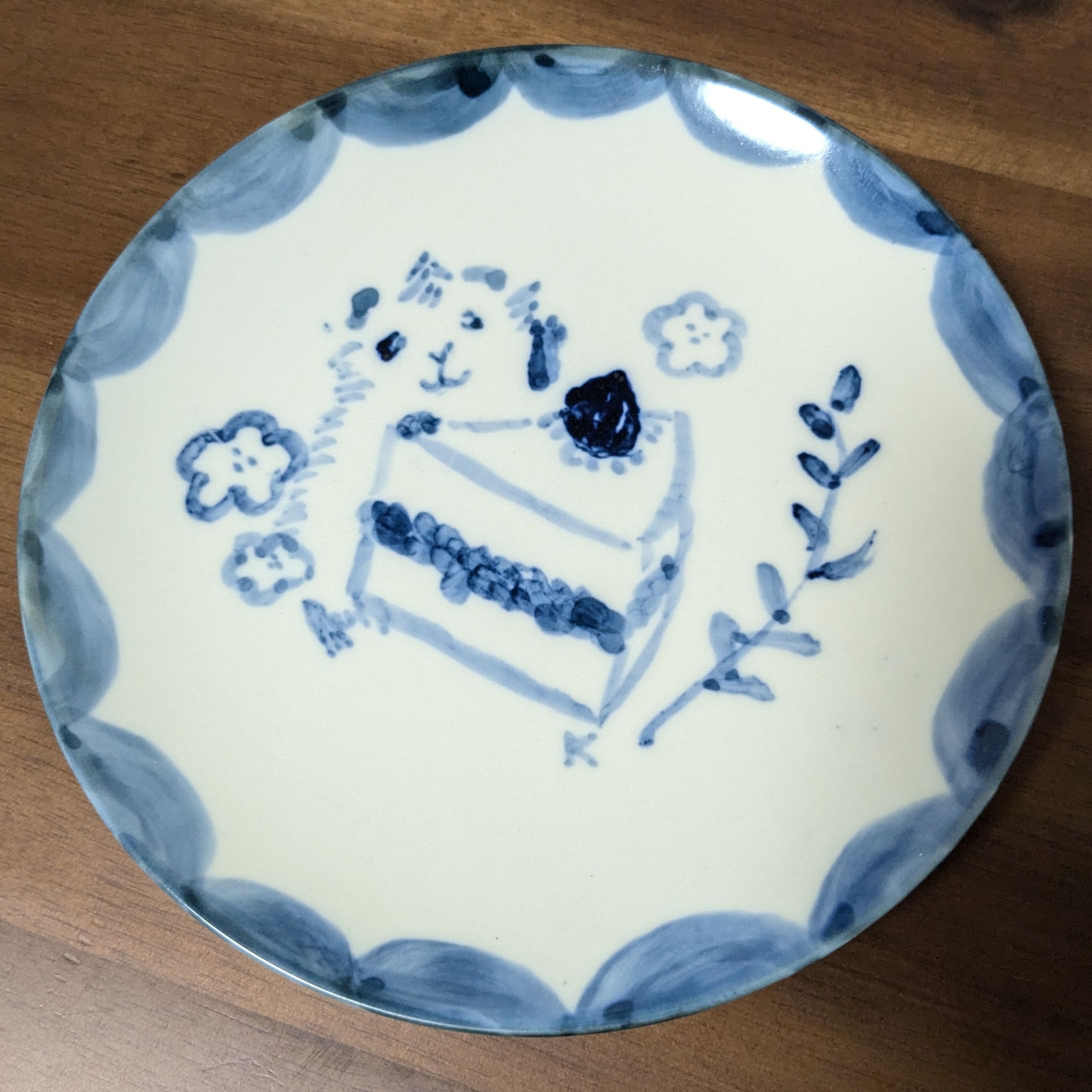 陶芸　お皿　モルモットとショートケーキ-1
