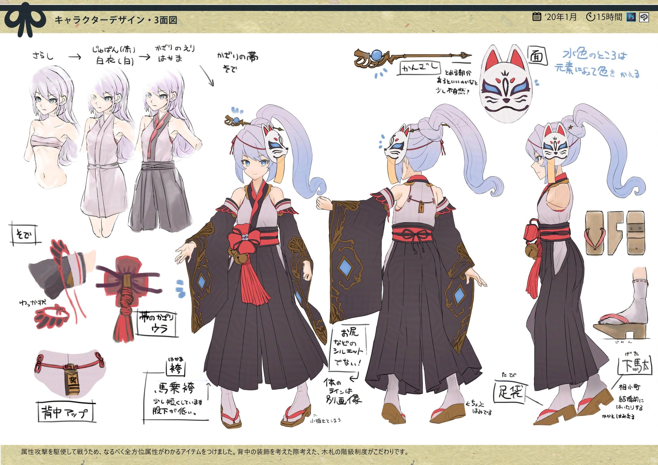 3D向けキャラクターデザイン制作例01-1