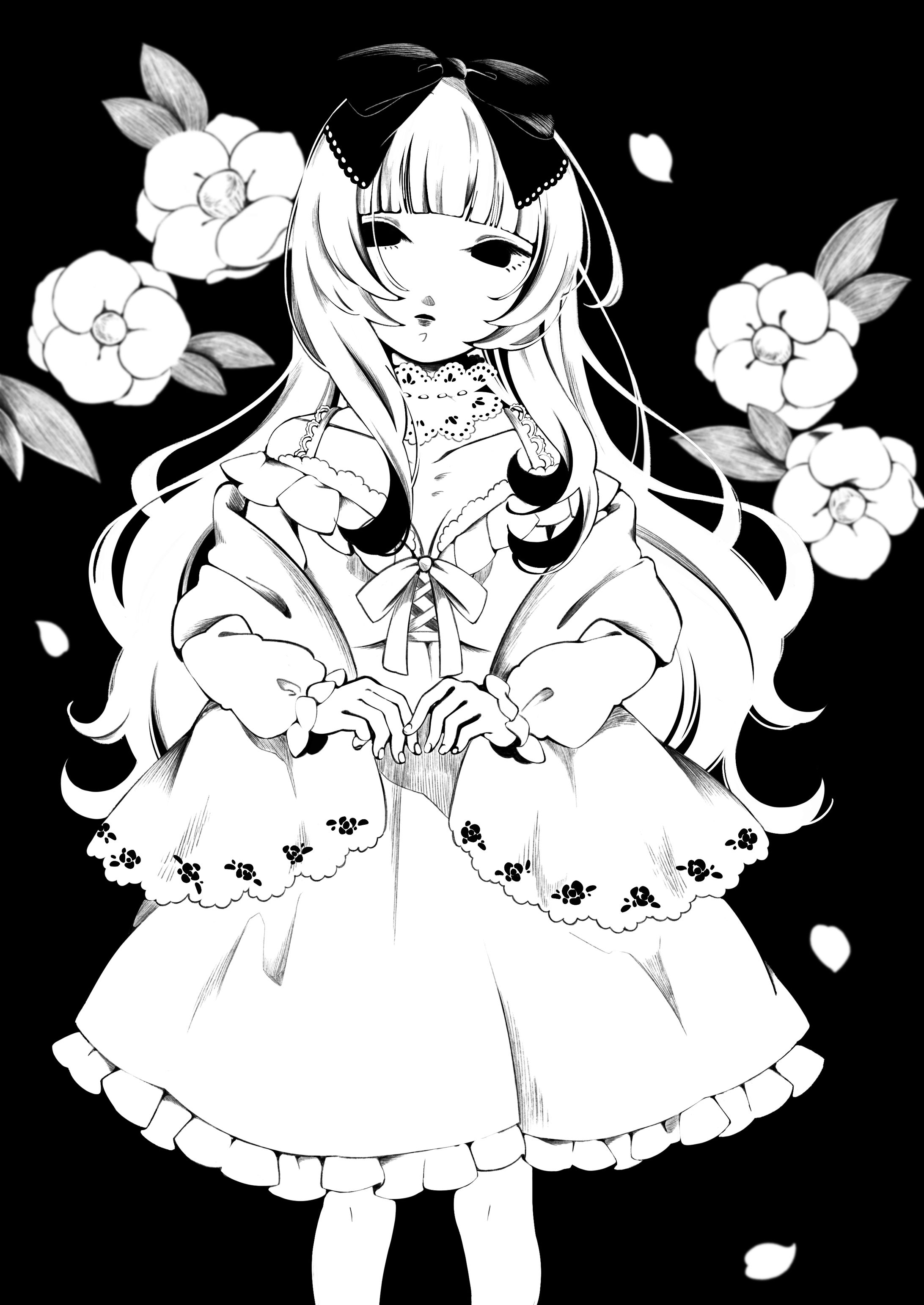 A Girl in White, Among Fading Camellias-1