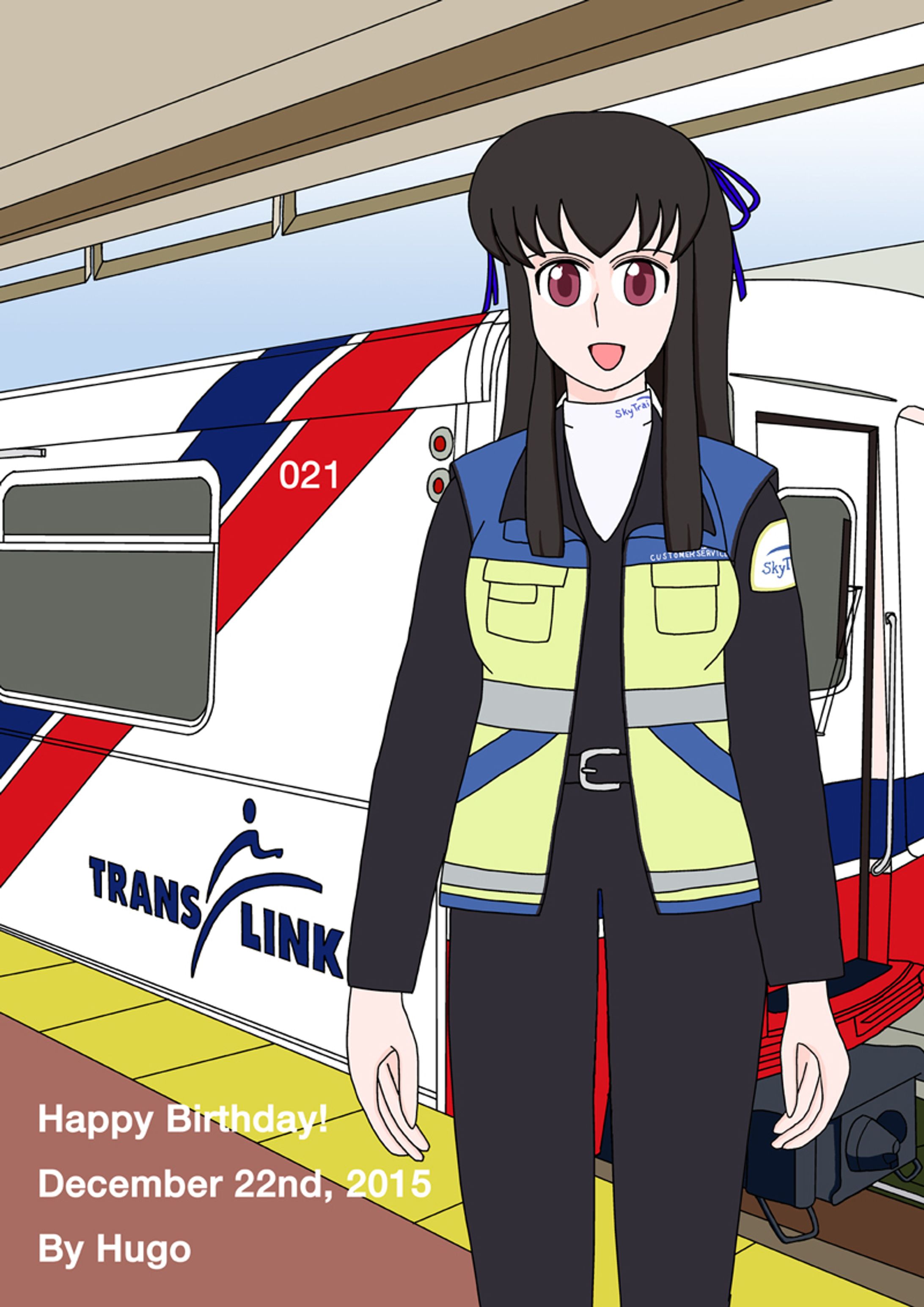  (Fanart) Minagi as a subway / metro worker-1