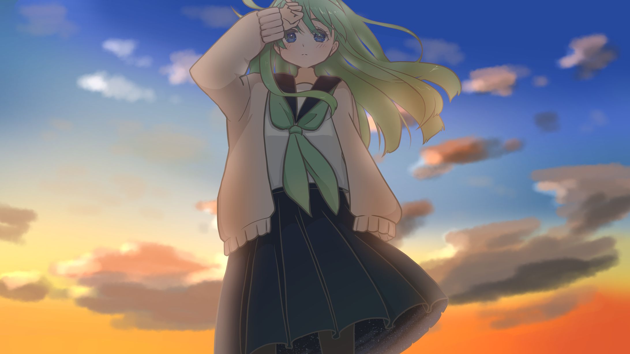 学生みやと夕焼け-1