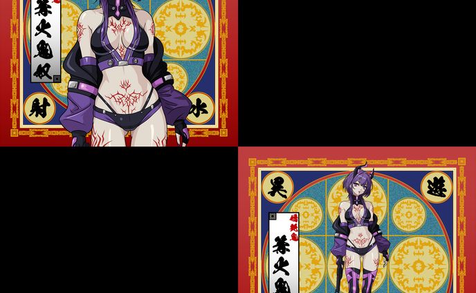悶絶シールコレクション 悶絶境界曼荼羅　SP 嬌艶鬼・篝火　鬼奴 【リアル等身ver. 】 2種セット