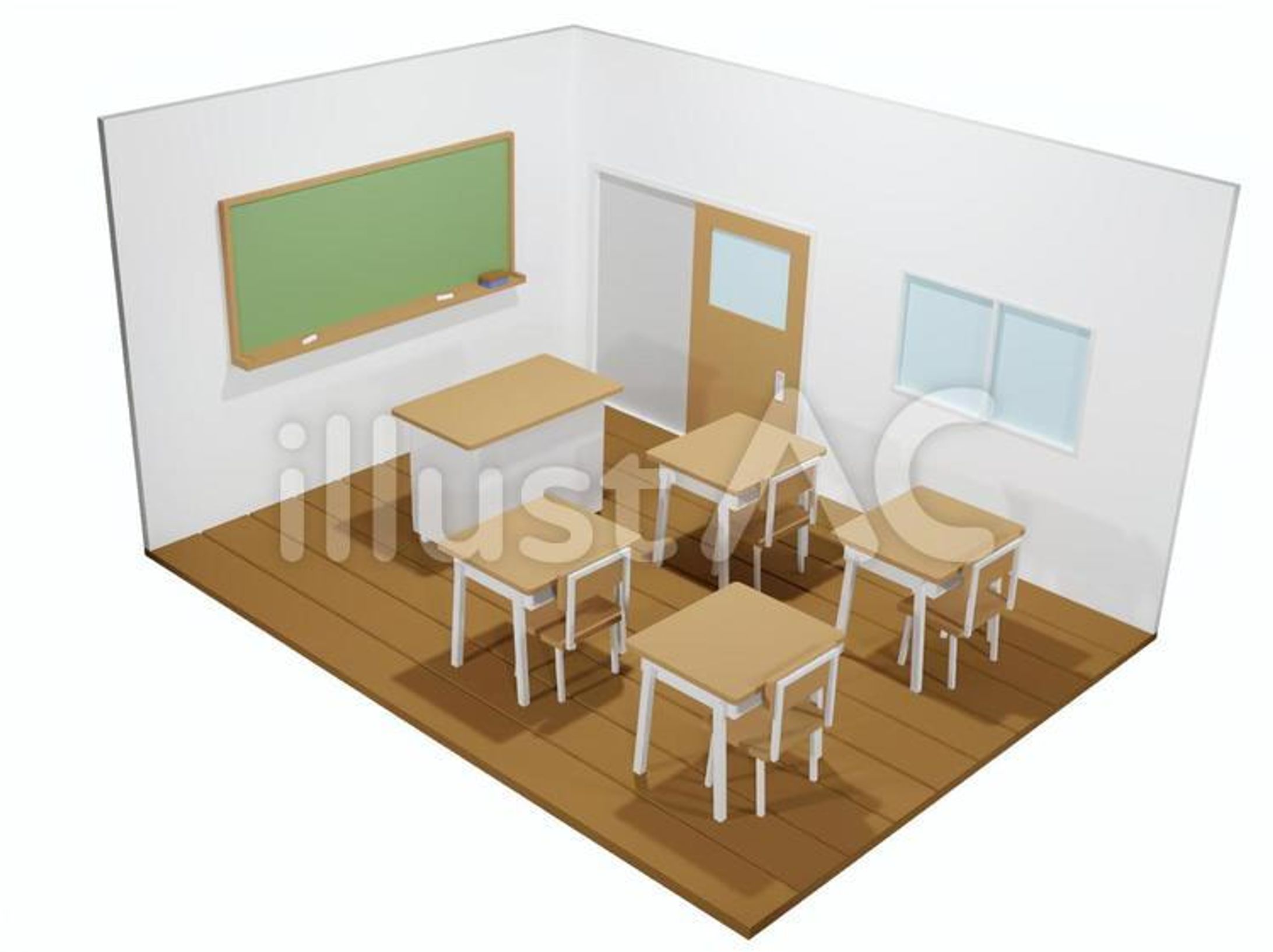 3Dモデル 教室-1