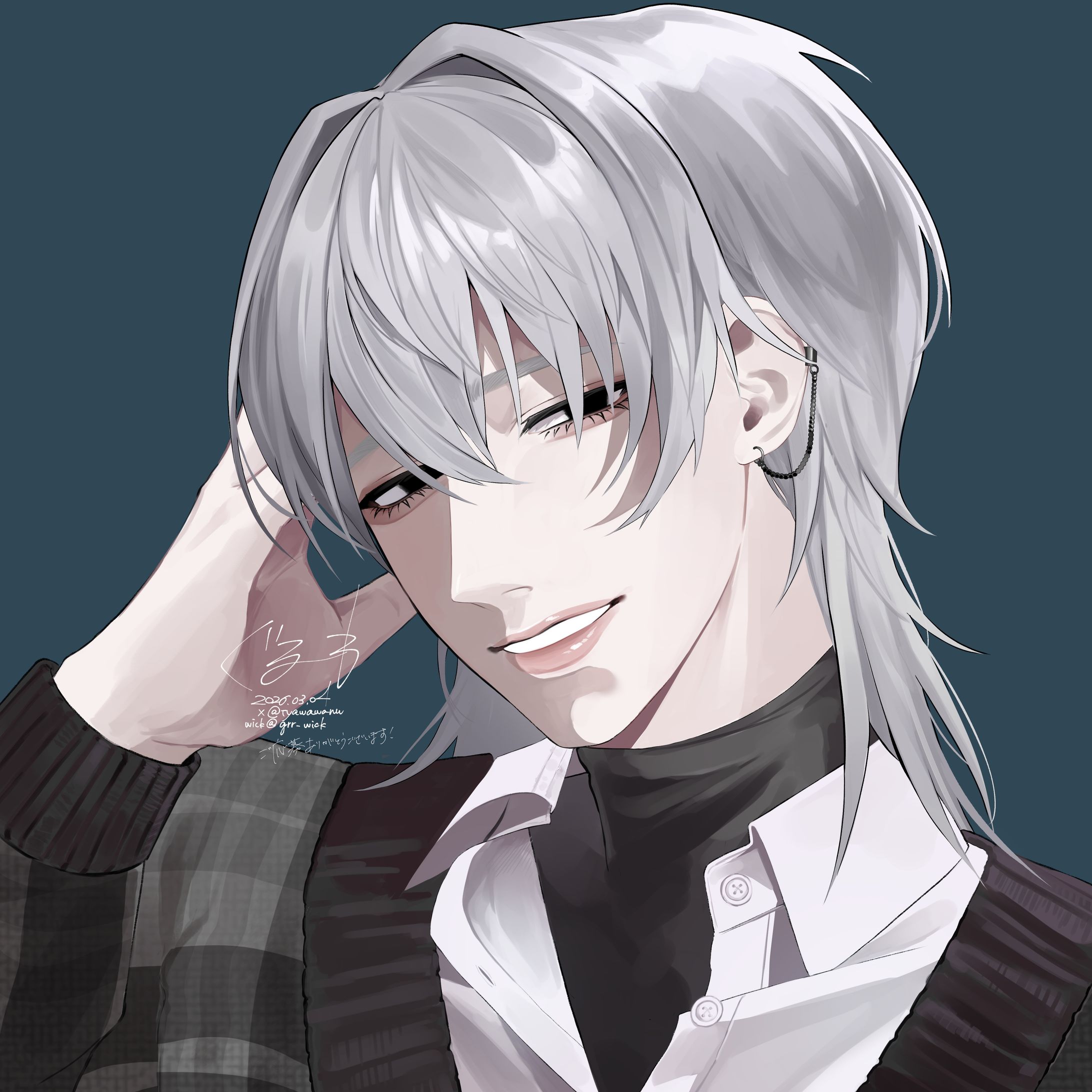 【アイコン】白髪の男の子-1