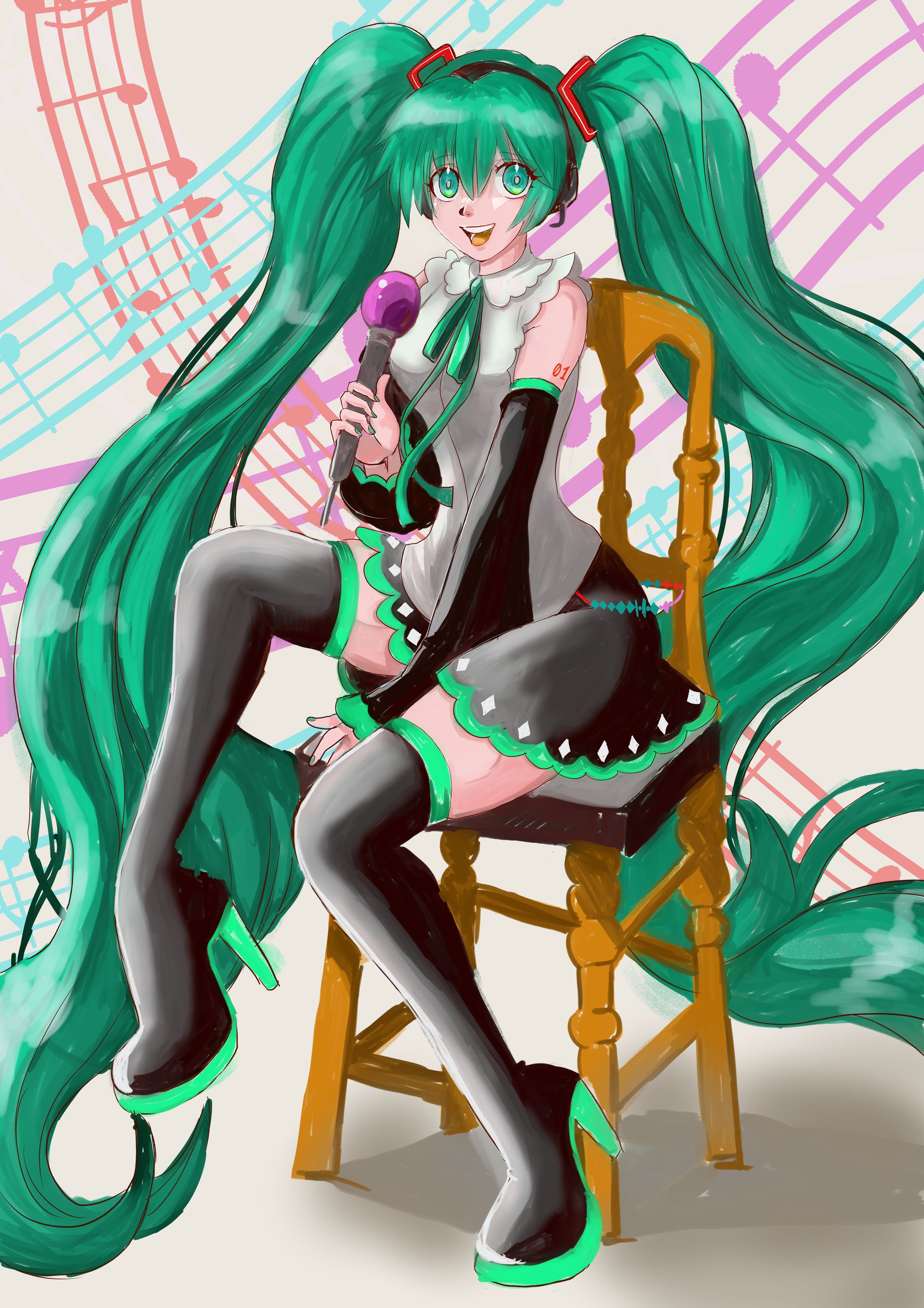 初音ミク座り-1