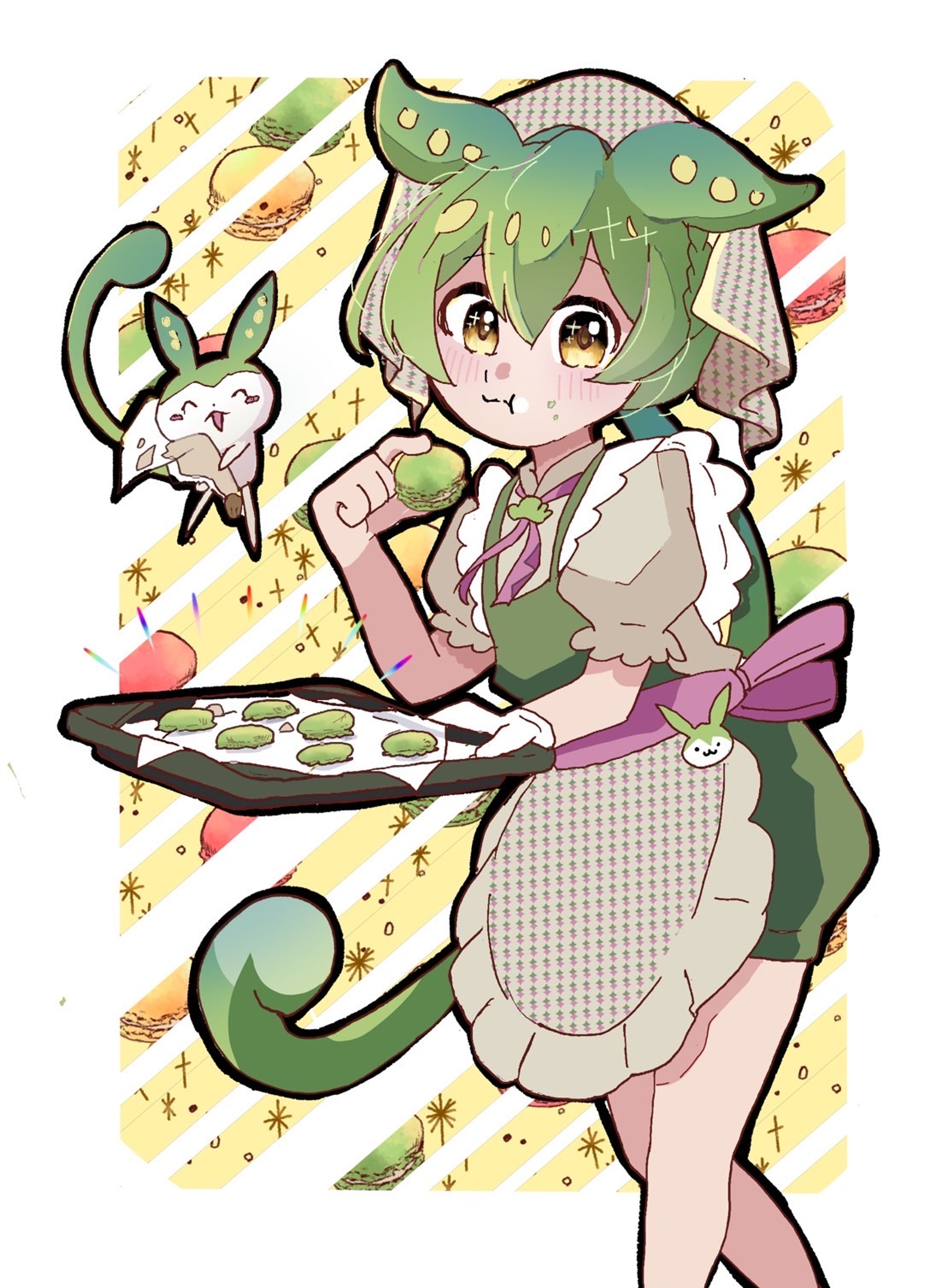 ずんだもんイラストコンテスト寄稿作品「ずんだマカロン」-1