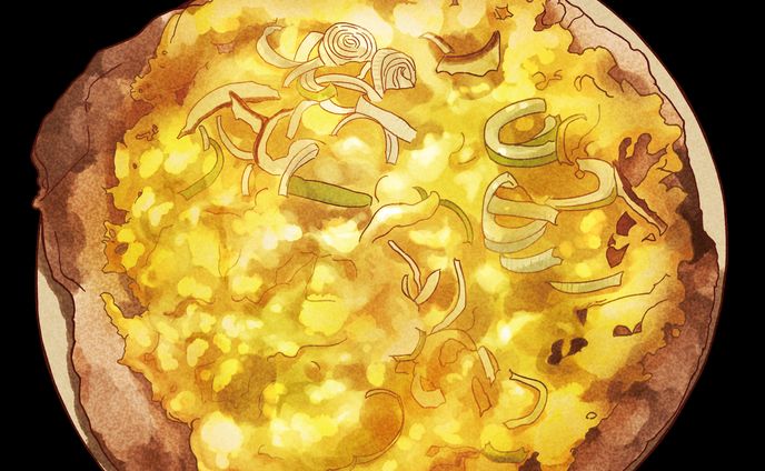 【メニューイラスト】ホタテ貝焼き味噌【お仕事】