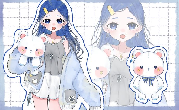 【commision】IRIAM用立ち絵(キャラクターデザイン)