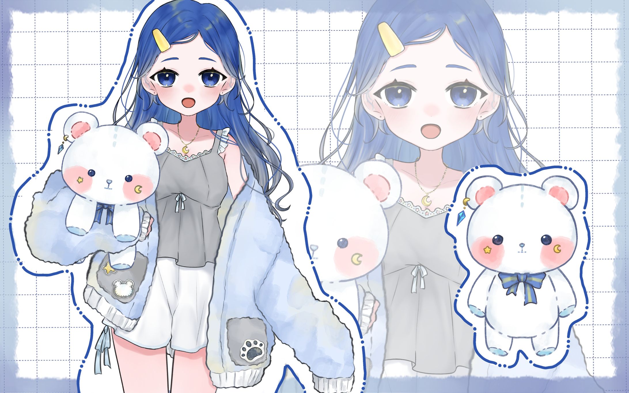 【commision】IRIAM用立ち絵(キャラクターデザイン)-1