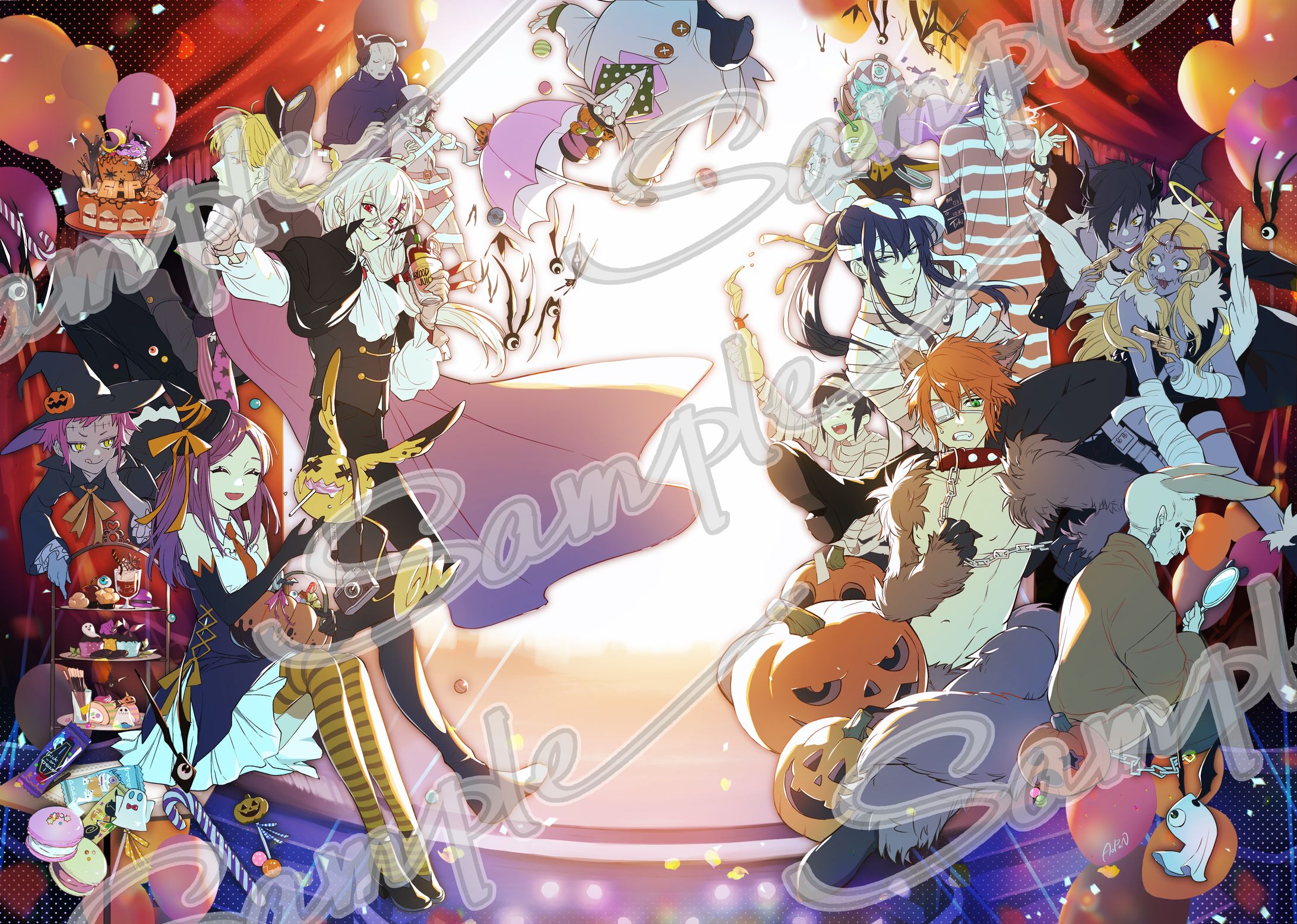 【オーダー】イラスト入り オリジナル書 描き下ろし 新条アカネ（ニューオーダー） ＆ 宝多六花 100cm