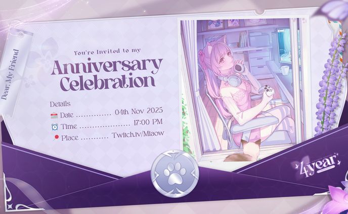 Anniversary Stream Invitation / Miaow