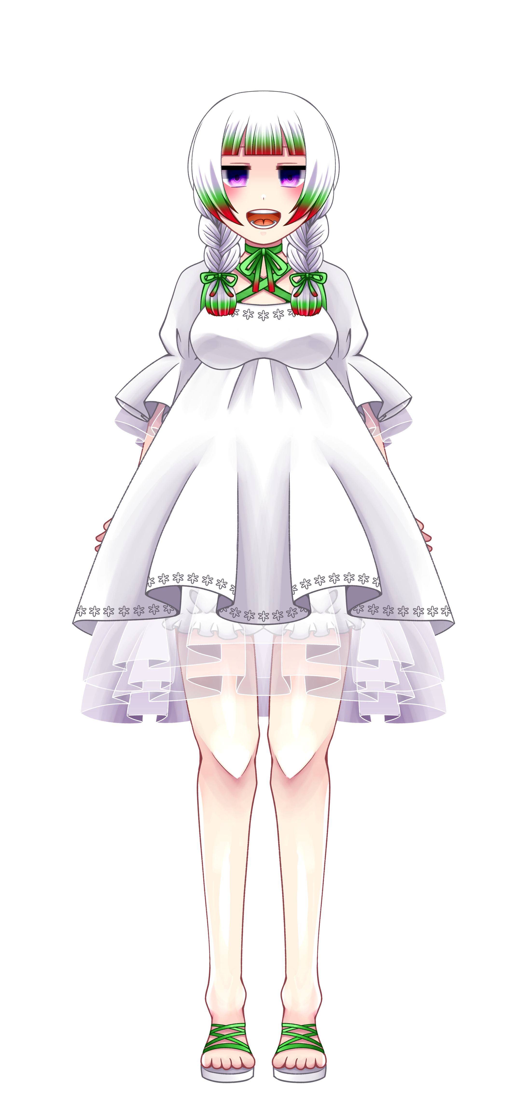 まものちゃん(美少女のすがた/2022夏衣装Ver立ち絵)-1